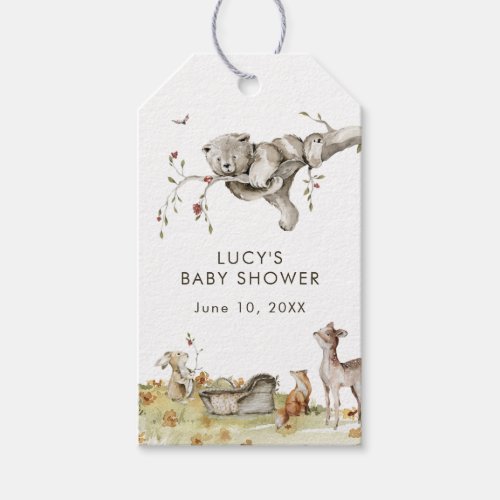Woodland Baby Shower Gift Tags