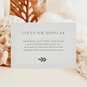 Woodland Baby Shower Gifts on Display Card