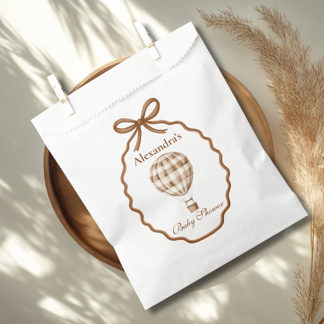 Woodland Baby Shower Gingham Neutral Favor Bag (Creator Uploaded)