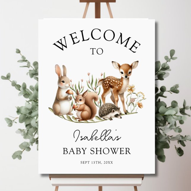 Woodland Baby Shower Greenery Baby Shower Welcome Foam Board (Woodland Baby Shower Greenery Baby Shower Welcome Foam Board)