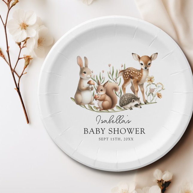 Woodland Baby Shower Greenery Forest Animal Paper Plates (Woodland Baby Shower Greenery Forest Animal Paper Plates)