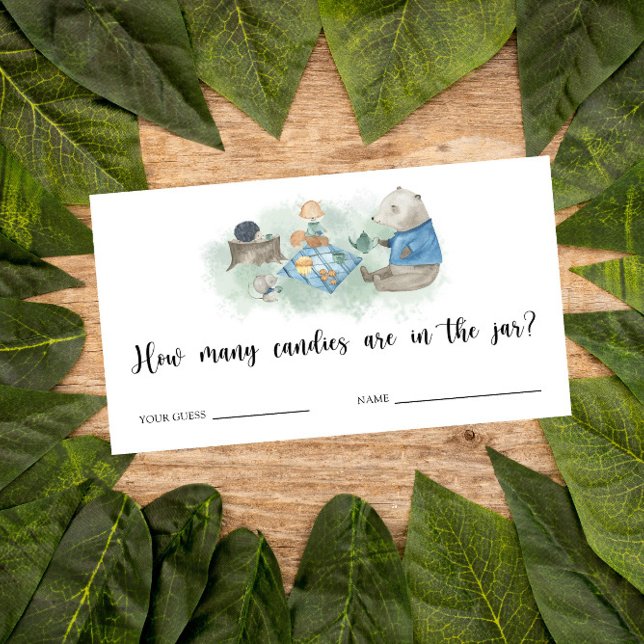 Woodland - baby shower guess how many candies enclosure card (Creator Uploaded)