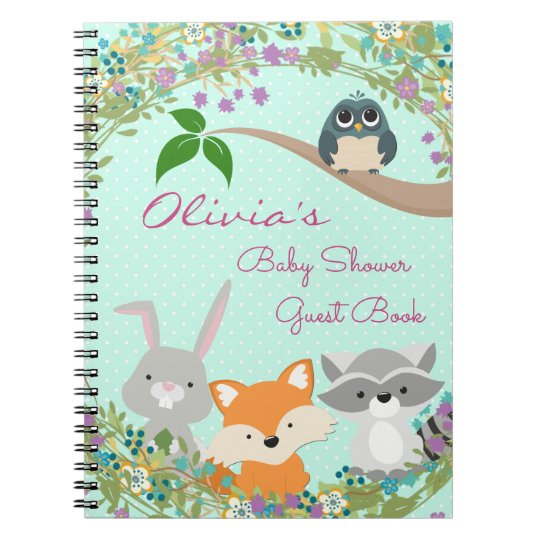 Woodland Baby Shower Guest And Gift Book Zazzle Com