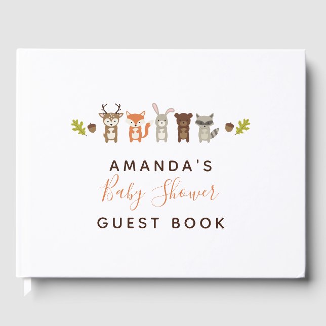 Woodland Baby Shower Guest Book (Front)