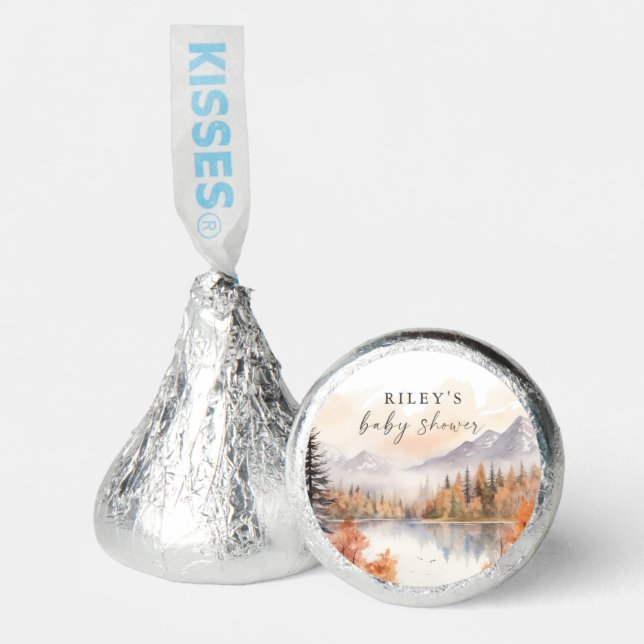 Woodland Baby Shower Hershey Kisses Favor Fall Boy (Front)