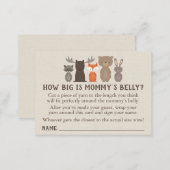 Woodland Baby Shower How Big is Mommy's Belly Game Calling Card (Front/Back)