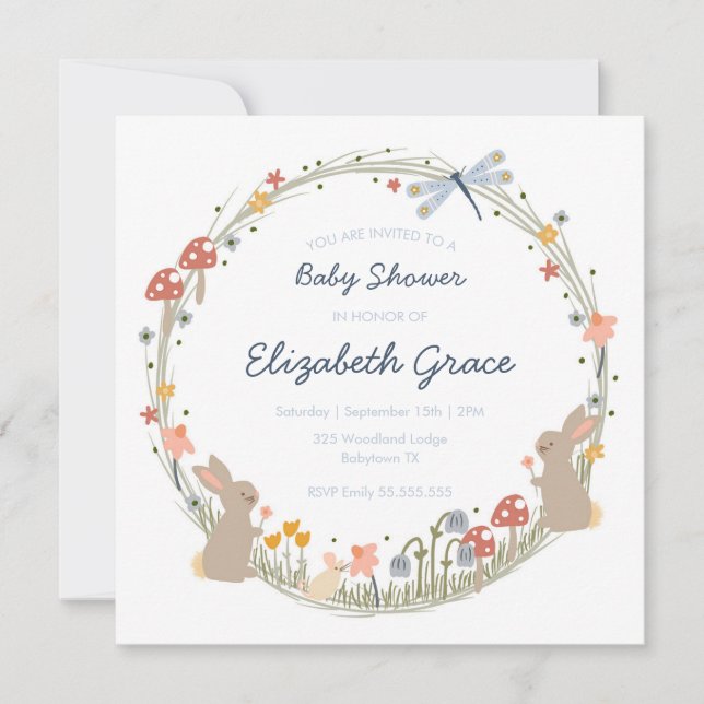 Woodland Baby Shower Invitation (Front)