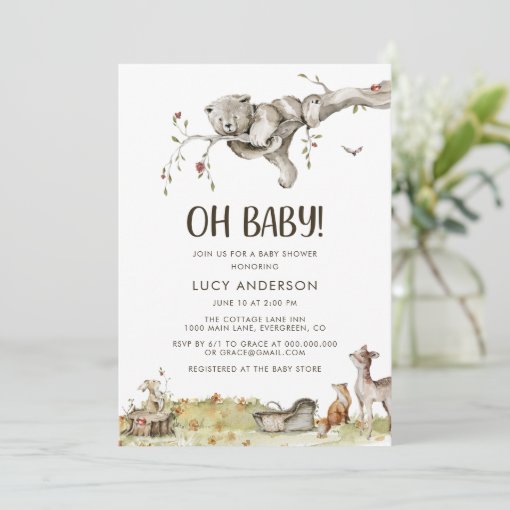 Yuzioey Woodland 25 Inviti Per Baby Shower, Formato 12.7x17.8 Cm, Con Buste E Adesivi, Tema Bosco - 3