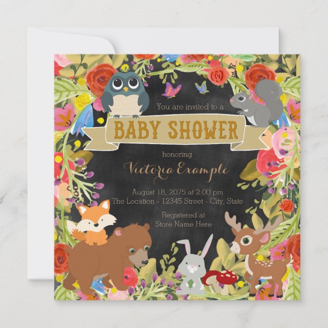 Woodland Baby Shower Invitation (Front)
