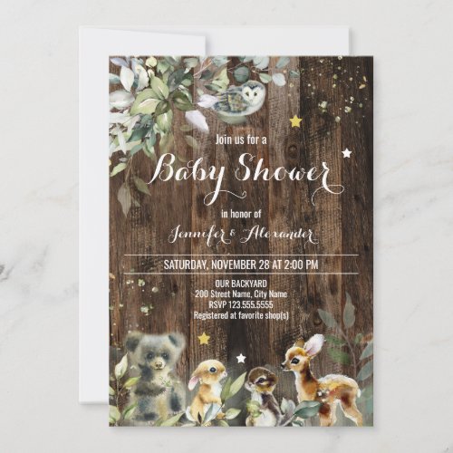 Woodland Baby Shower Invitation