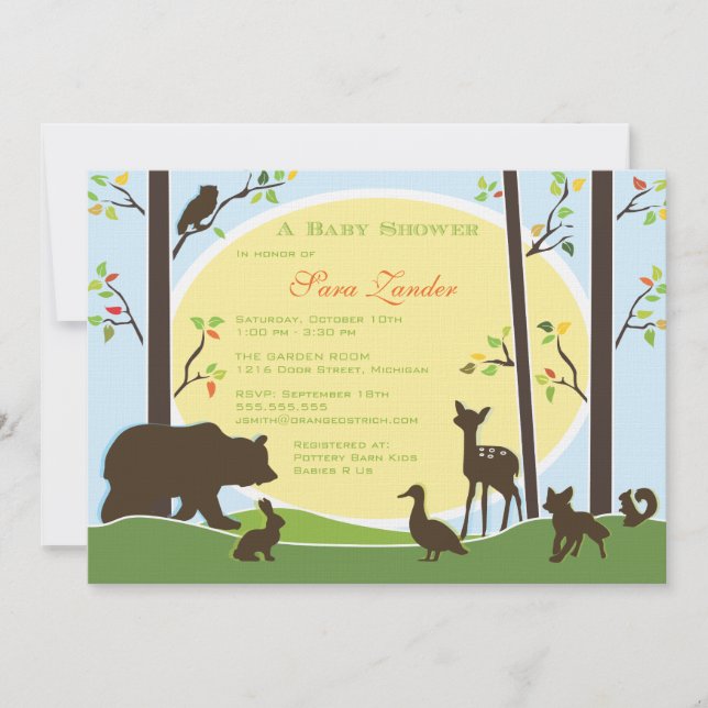 Woodland Baby Shower Invitation (Front)
