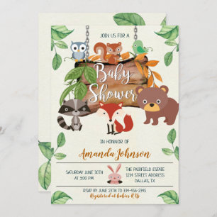 Woodland Baby Shower Invitation