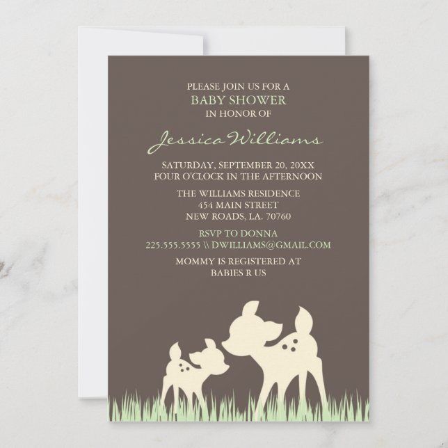 Woodland Baby Shower Invitation (Front)