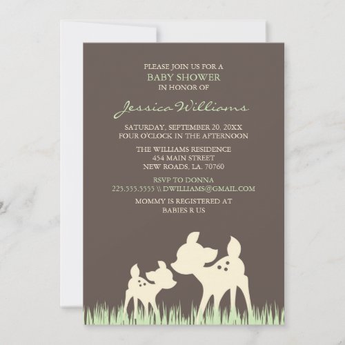 Woodland Baby Shower Announcements