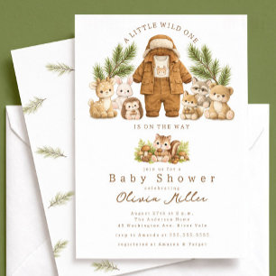 Woodland Baby Shower Invitation Boy Rustic