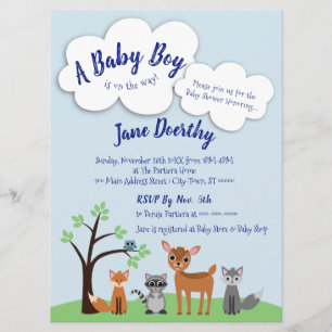 Woodland Baby Shower Invitation - Forest Animals