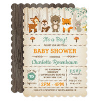 Woodland Baby Shower Invitation Forest Animals