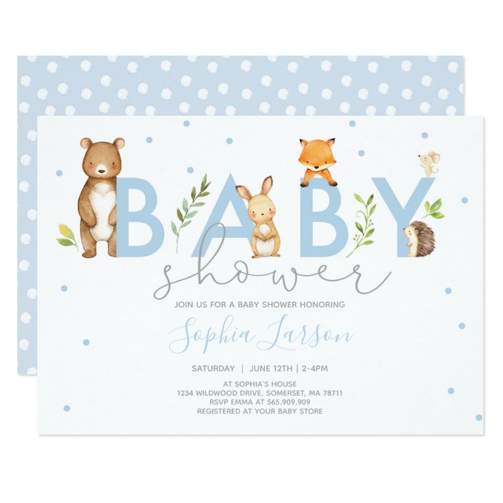 zazzle woodland baby shower