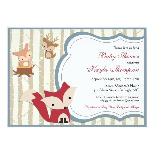 Forest Friends Baby Shower Invitations 9