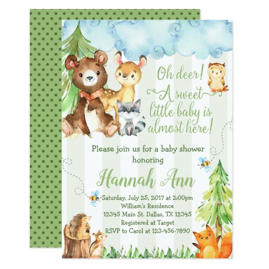 Woodland Baby Shower Invitation Forest Friends Zazzle Com