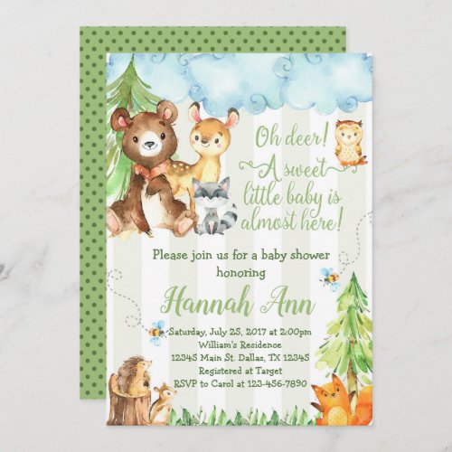 Woodland Baby Shower Invitation Forest Friends