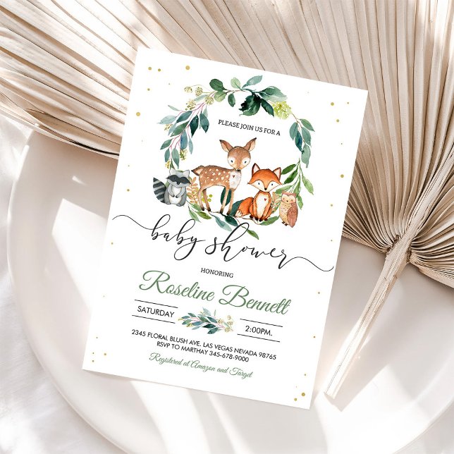Woodland Baby Shower Invitation Gender Neutral (Creator Uploaded)