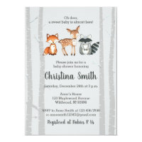 Woodland Baby Shower Invitation-Watercolor Animals Card