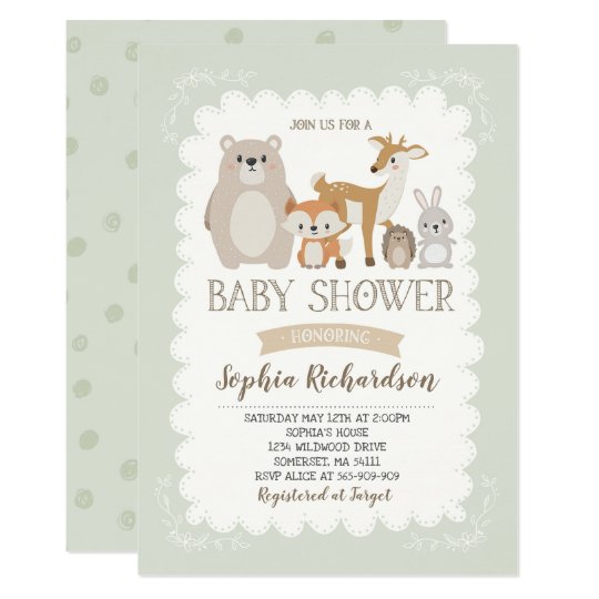 zazzle woodland baby shower