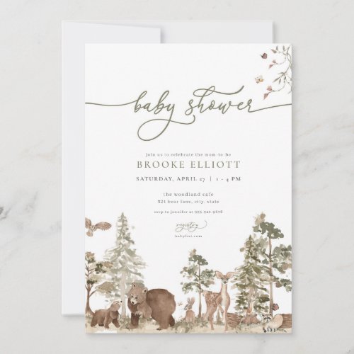 Woodland Baby Shower Invitation Woodland Animals