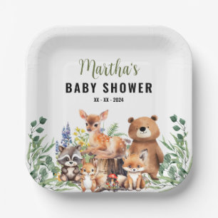 Woodland Baby Shower Invitation   Woodland animals Paper Plates