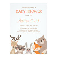 Woodland Baby Shower invite Animals Forest