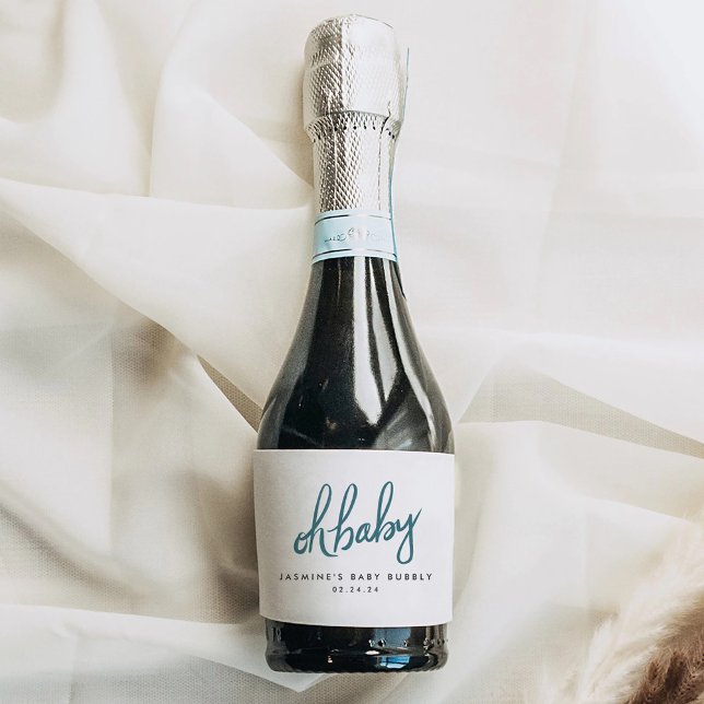 Woodland Baby Shower Mini Sparkling Wine Label (Creator Uploaded)