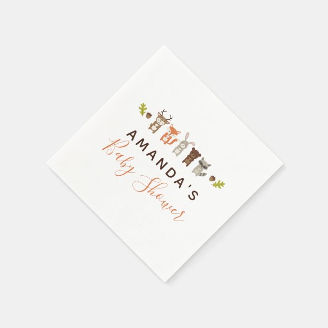 Woodland Baby Shower Napkins (Corner)