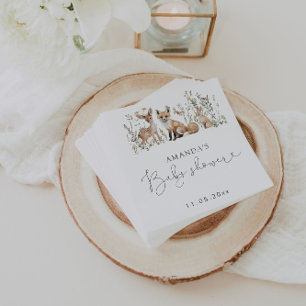 Woodland baby shower napkins