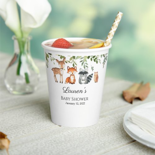 Woodland Baby Shower Paper cups