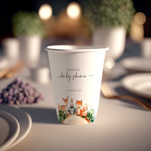 Woodland Baby Shower Paper Cups
