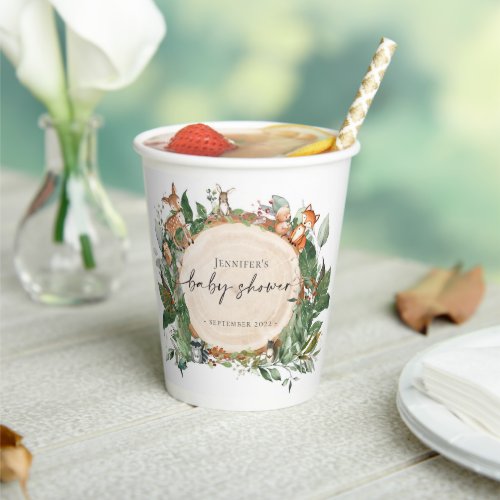 Woodland Baby Shower Paper Cups