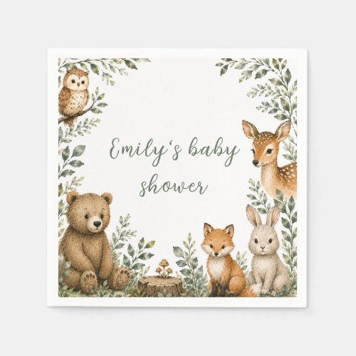 Woodland Baby Shower Paper Napkin