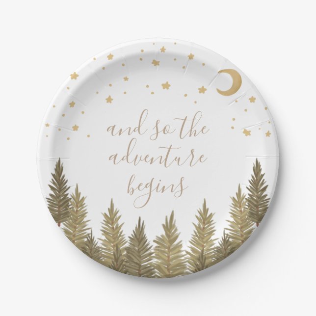 Woodland Baby Shower Paper Plates (Front)