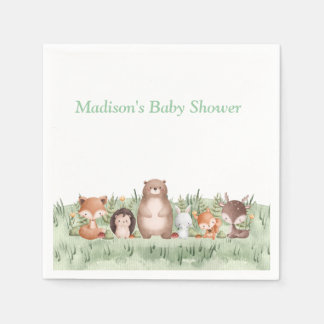 Woodland Baby Shower Personalized Napkin