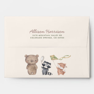Woodland Baby Shower Personalized Return Address Envelope