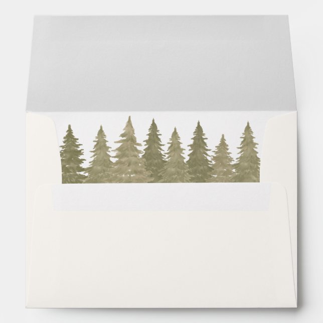 Woodland Baby Shower Pine Tree Envelope (Back (Bottom))