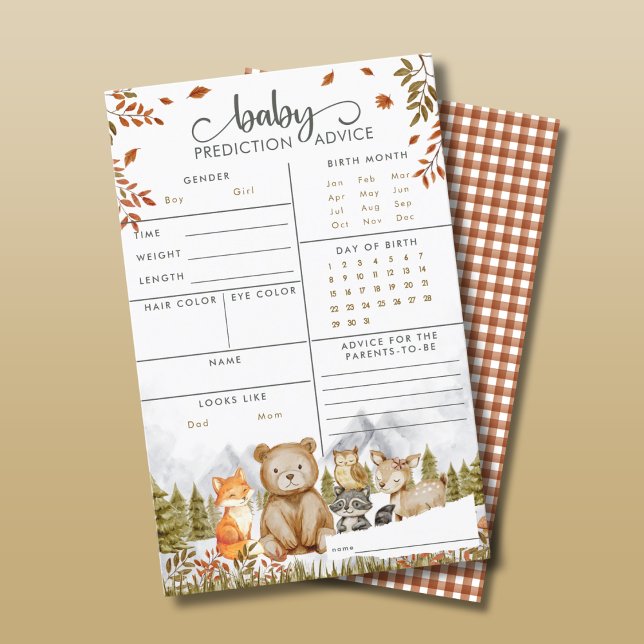 Woodland Baby Shower Prediction Party Games (Creator Uploaded)