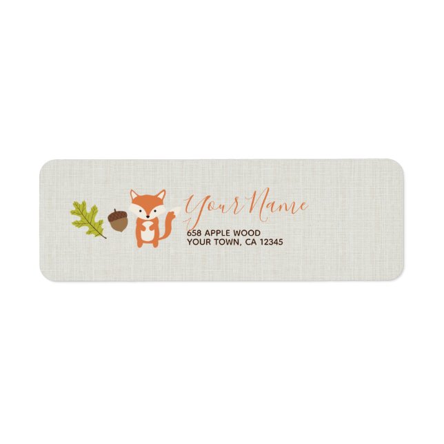 Woodland Baby Shower Return Address Label (Front)