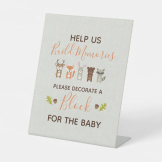 Woodland Baby Shower Sign - Decorate a Block