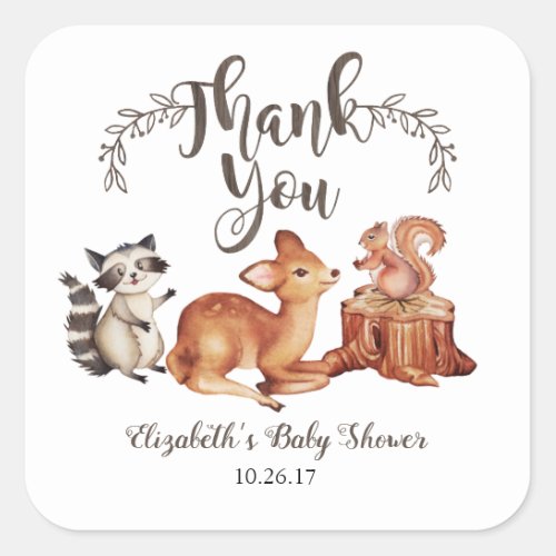 Woodland Baby Shower Sticker