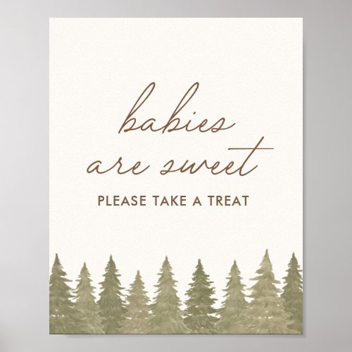 Woodland Baby Shower Take a Treat Sign