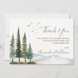 Woodland Baby Shower Thank You | Zazzle