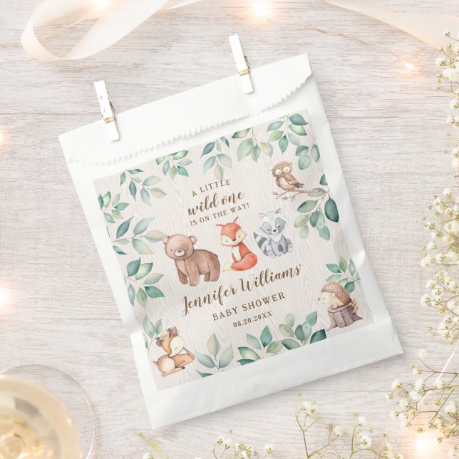 Woodland baby shower thank you candy favor bag (Clipped)