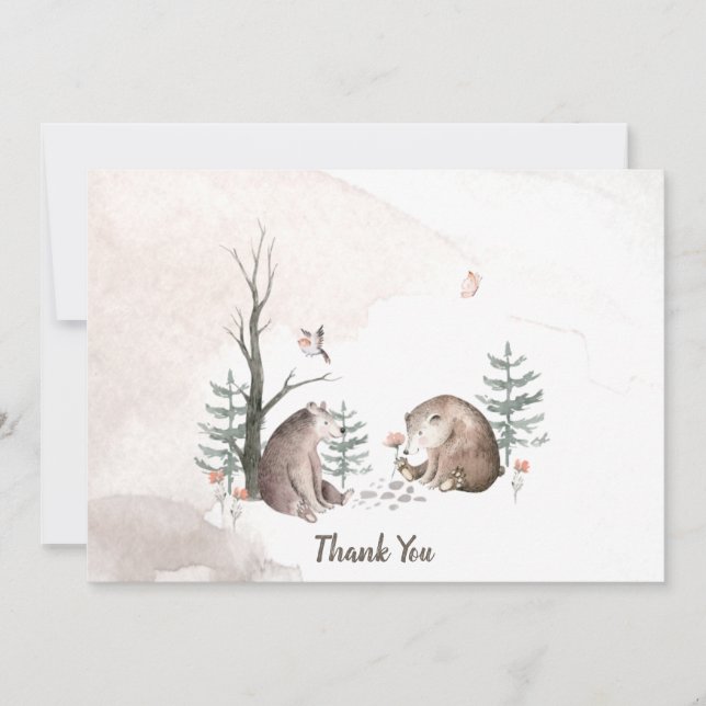 Woodland Baby Shower Thank You Card (Front)